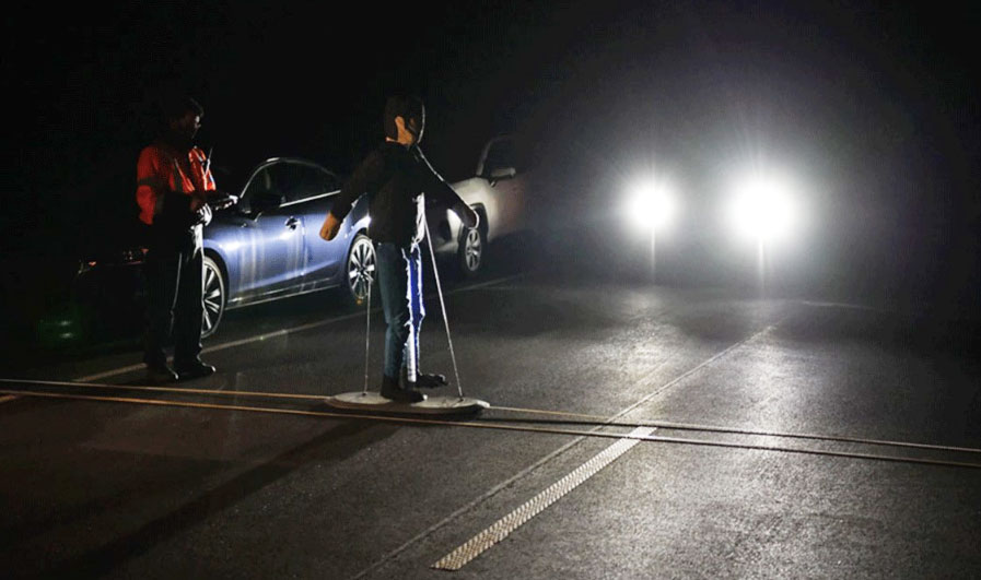 Auto emergency break pedestrian testing